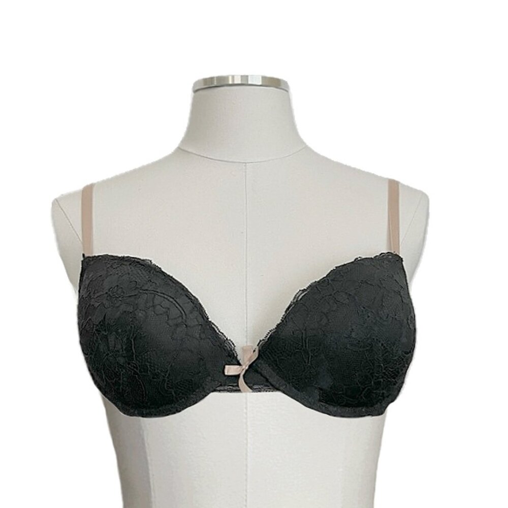 marilyn monroe | elegant plunge padded lace lined underwire demi cup bra | sz 36